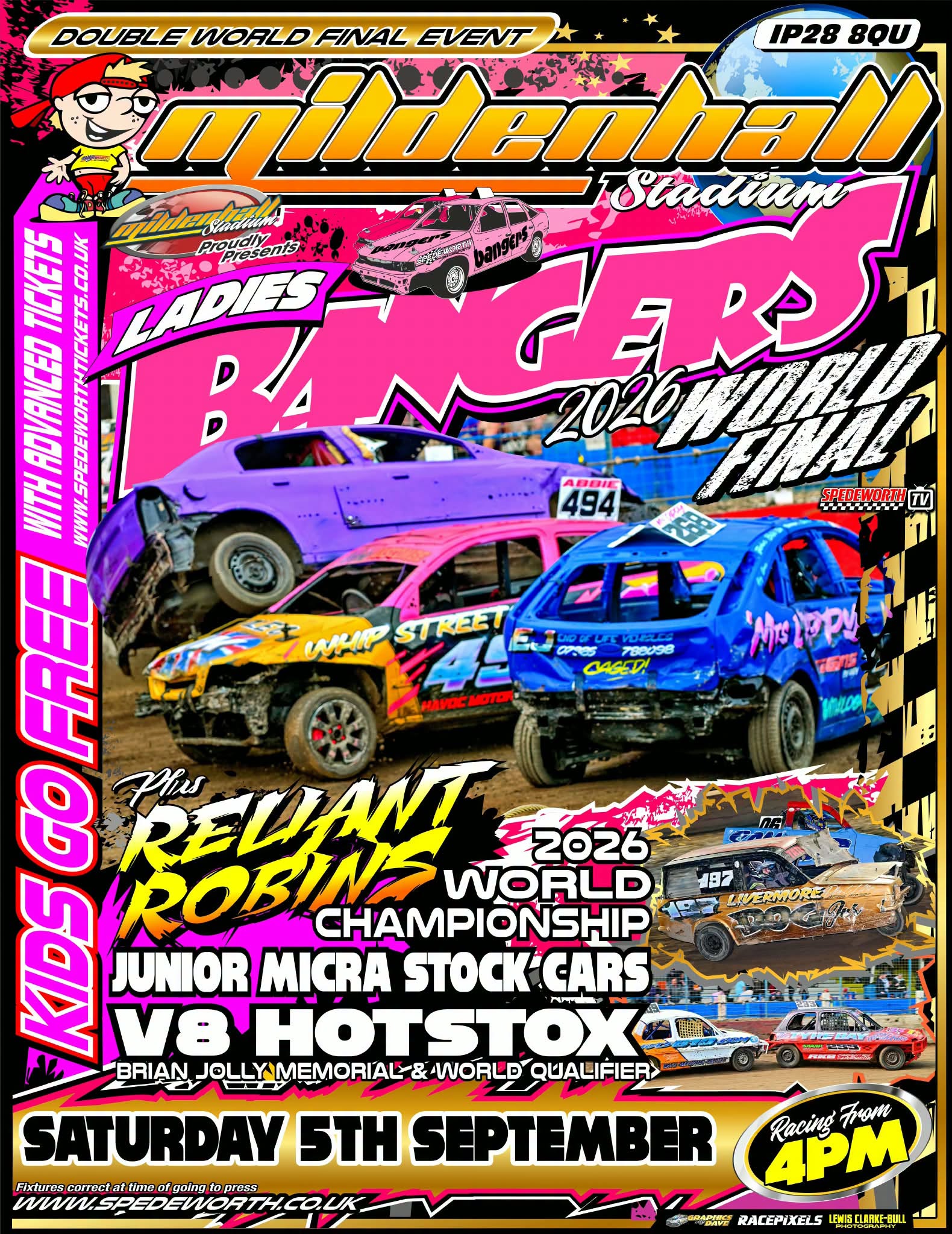Mildenhall 5th September 2026 Reliant Robins Ladies Bangers